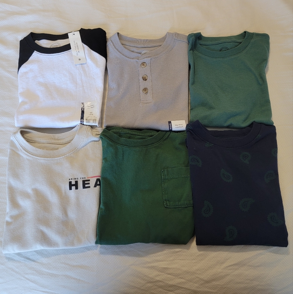 Boys Kids' Tee Shirt Bundle, 6 Short Sleeve Tees, XS(4-5)